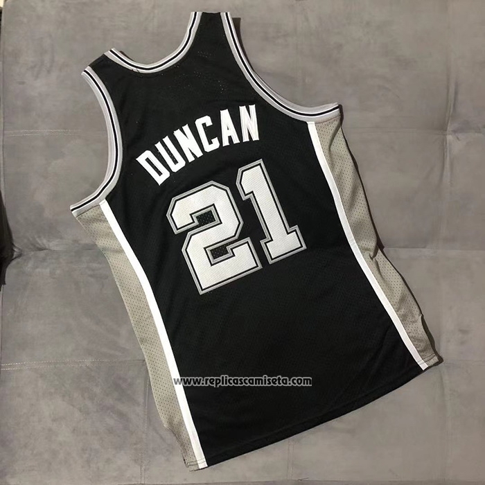 Camiseta San Antonio Spurs Tim Duncan #21 Mitchell & Ness 2001-02 Negro
